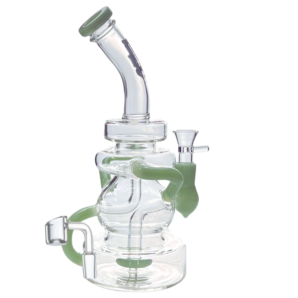 11.5" KANDY GLASS BENT NECK RECYCLER WATER PIPE