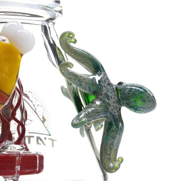 12" TATTOO GLASS HEADY DR. OCTOPUS DAB RIG