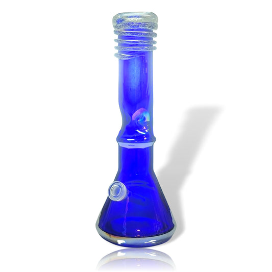 Soft Glass Deep Blue Beaker Water Pipe