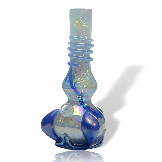 Soft Glass Flower Base Spiral Water Pipe