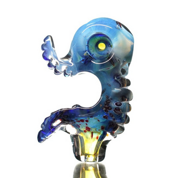 3.5' DOUBLE HORN GLASS HAND PIPE
