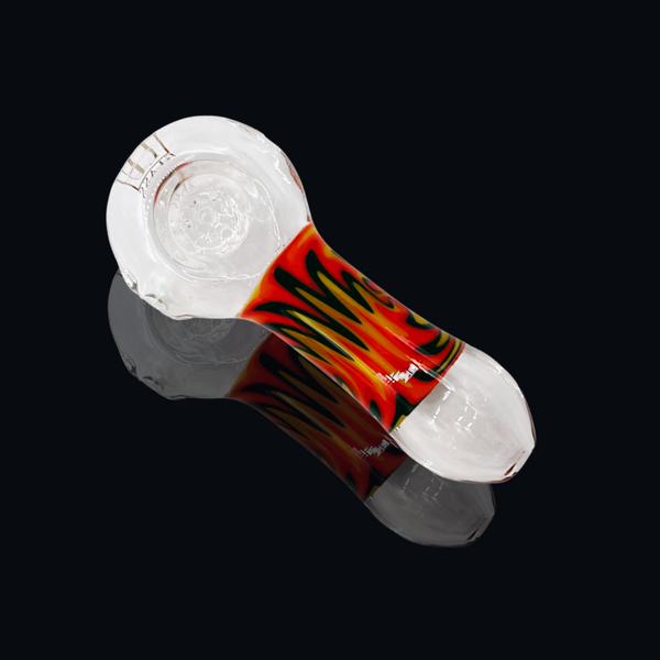 4" LULU MIDDLE DESIGN GLASS HAND PIPE