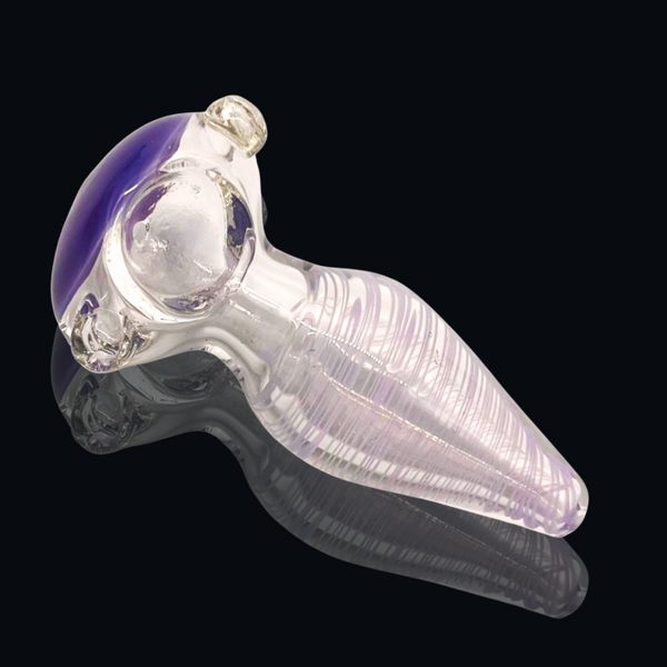 &nbsp;5" Heavy Purple Head Glass Hand Pipe, a sleek and durable smoking accessory designed to enhance your smoking experience.