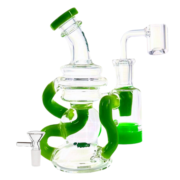 6" CRYSTAL GLASS RECLAIM RECYCLER DAB RIG