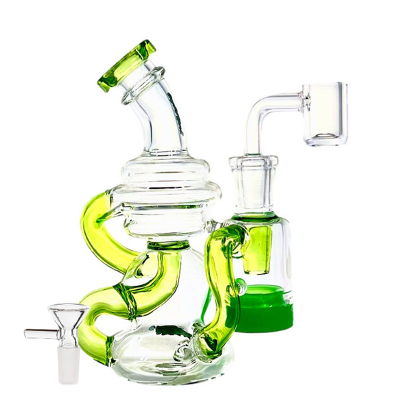 6" CRYSTAL GLASS RECLAIM RECYCLER DAB RIG