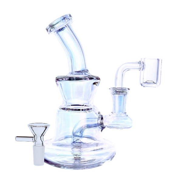 6" CRYSTAL ELECTRO-PLATED PETITE DAB RIG