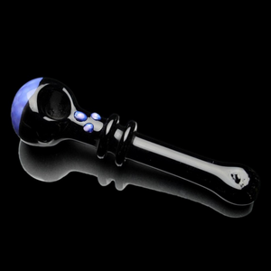 Purple Head Dots Glass Hand Pipe, a sleek and stylish smoking accessory designed to elevate your smoking experience. Crafted with precision and care, this hand pipe combines unique design elements with functionality for an unparalleled smoking session.