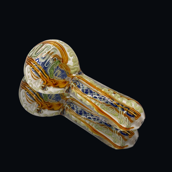 &nbsp;6" Swirls &amp; Lines Work Glass Hand Pipe, a stylish and durable smoking accessory designed for an elevated smoking experience.