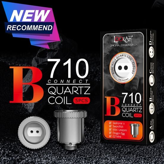 The Lookah 710 Quartz Coils are designed for use with Lookah vaporizer pens such as Seahorse X, Swordfish, Mini Unicorn, Dragon Egg, and Q7 Mini. They come in four types: