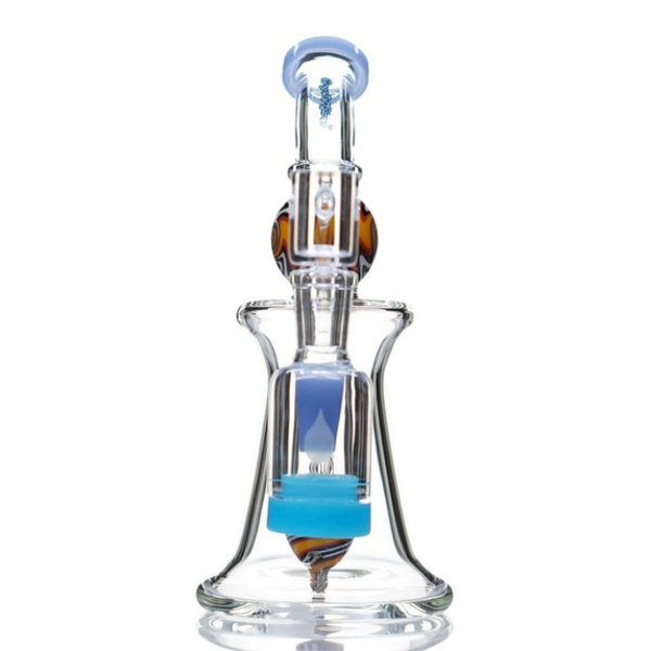 8" CRYSTAL GLASS CANDY SWIRL RECLAIMER DAB RIG