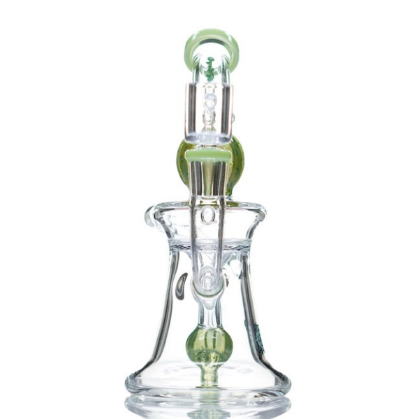 8" CRYSTAL GLASS DUAL ARM RECYCLER DAB RIG