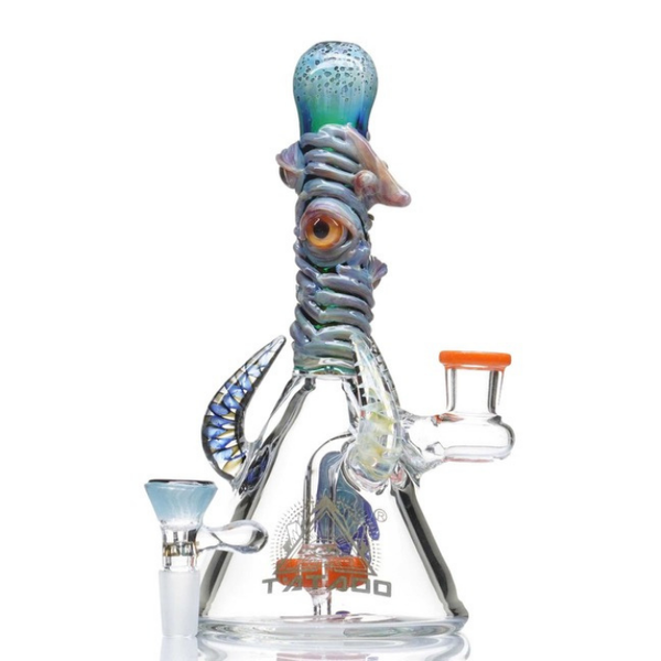 8" TATTOO GLASS TRIPPY SHAMAN DAB RIG