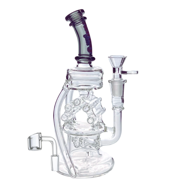 9" KANDY GLASS SLITTED DUAL RING PERC WATER PIPE