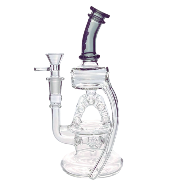 9" KANDY GLASS SLITTED DUAL RING PERC WATER PIPE