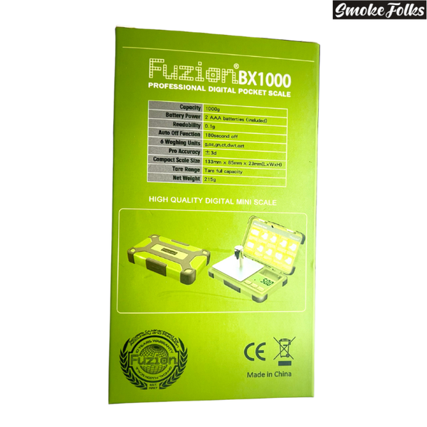 Fuzion BX-1000 Professional Digital Scale green color image back side box 