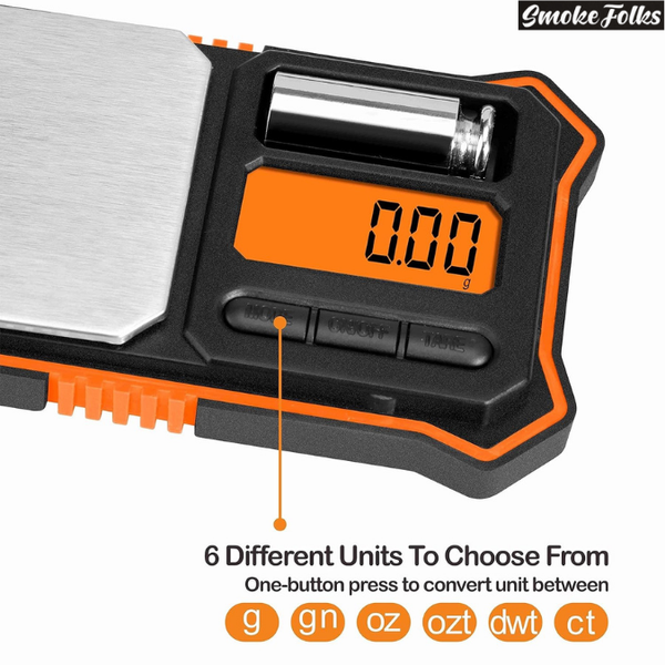 Fuzion FU-200 Professional Digital Scale orange color showing button of the scale image 