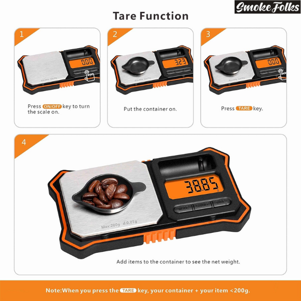 Fuzion FU-200 Professional Digital Scale orange color function of the scale image 