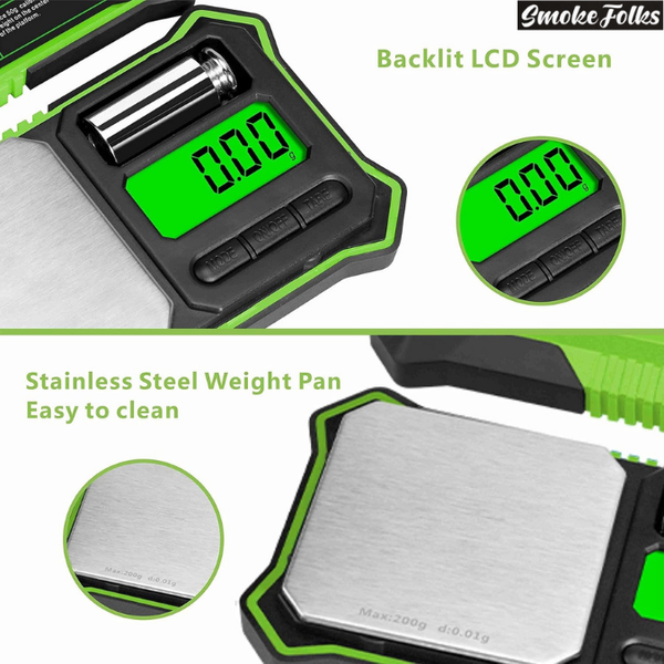 Fuzion FU-200 Professional Digital Scale green color showing screen scale 