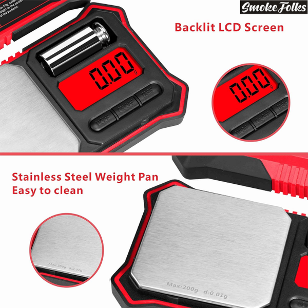 Fuzion FU-200 Professional Digital Scale red color screen image 