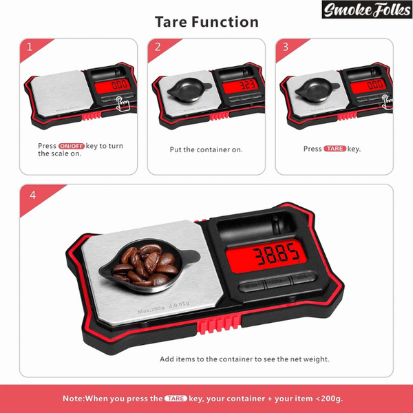 Fuzion FU-200 Professional Digital Scale red color function image 