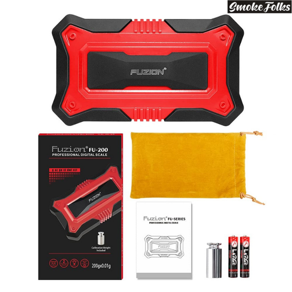 Fuzion FU-200 Professional Digital Scale red color image with all items come with scale 