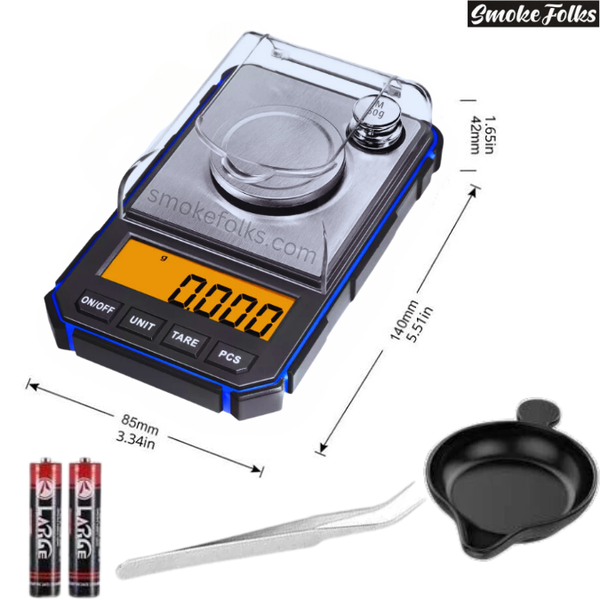 Fuzion PRO-50 X 0.001G Professional Digital Scale blue color measurement image 