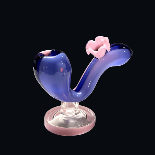 GLASS BUBBLER FLOWER DESIGN PIPE