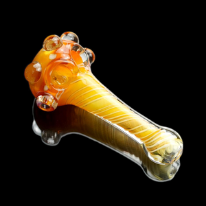 GOLDEN GLASS HAND PIPE 