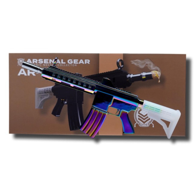 Description Features: Brand: Arsenal AR-15 Rifle Design Electric Nectar Collector AR-15 Arsenal Gear Electric Nectar Collector  This AR-15 Rifle Electric Nectar Collector by Arsenal Gear is a hot seller because of its unique shape and flawless heating dab capabilities.