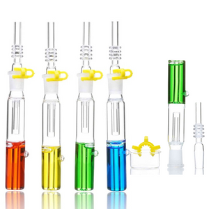 Glass Glycerin Nectar Collector with Percolator:  Upgrade your dabbing experience with the Glass Glycerin Nectar Collector featuring a unique percolator and freezable glycerin chamber for smooth hits every time.