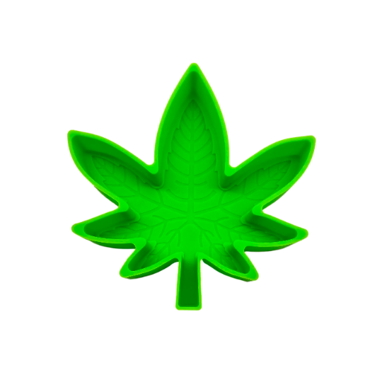 Silicone Ashtray - Large Leaf GREEN