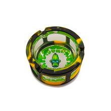 Load image into Gallery viewer, Alien Ape Glass Ashtray W/ Silicone Sleeve yellow black
