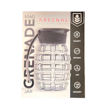 Load image into Gallery viewer, Arsenal Military Grenade Airtight Jar W/LED Light &amp; Magnifying Glass
