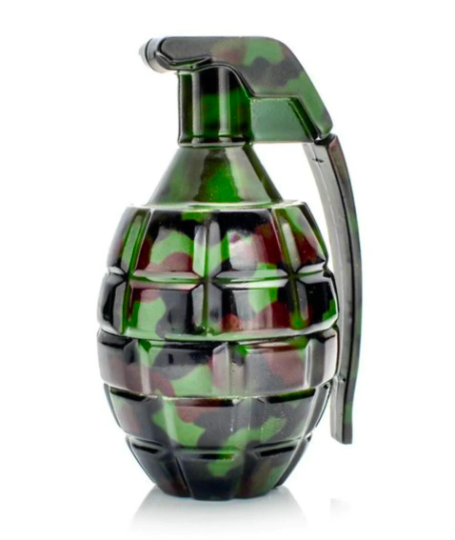 Novelty Grinder - Grenade 3 piece (1.5") Bring a blast of style to your herb preparation with the Novelty Grinder - Grenade. This 3-piece novelty grinder features a Heavy Duty build, a compact 1.5" size, and a unique grenade design for a grinding experience that explodes with character.