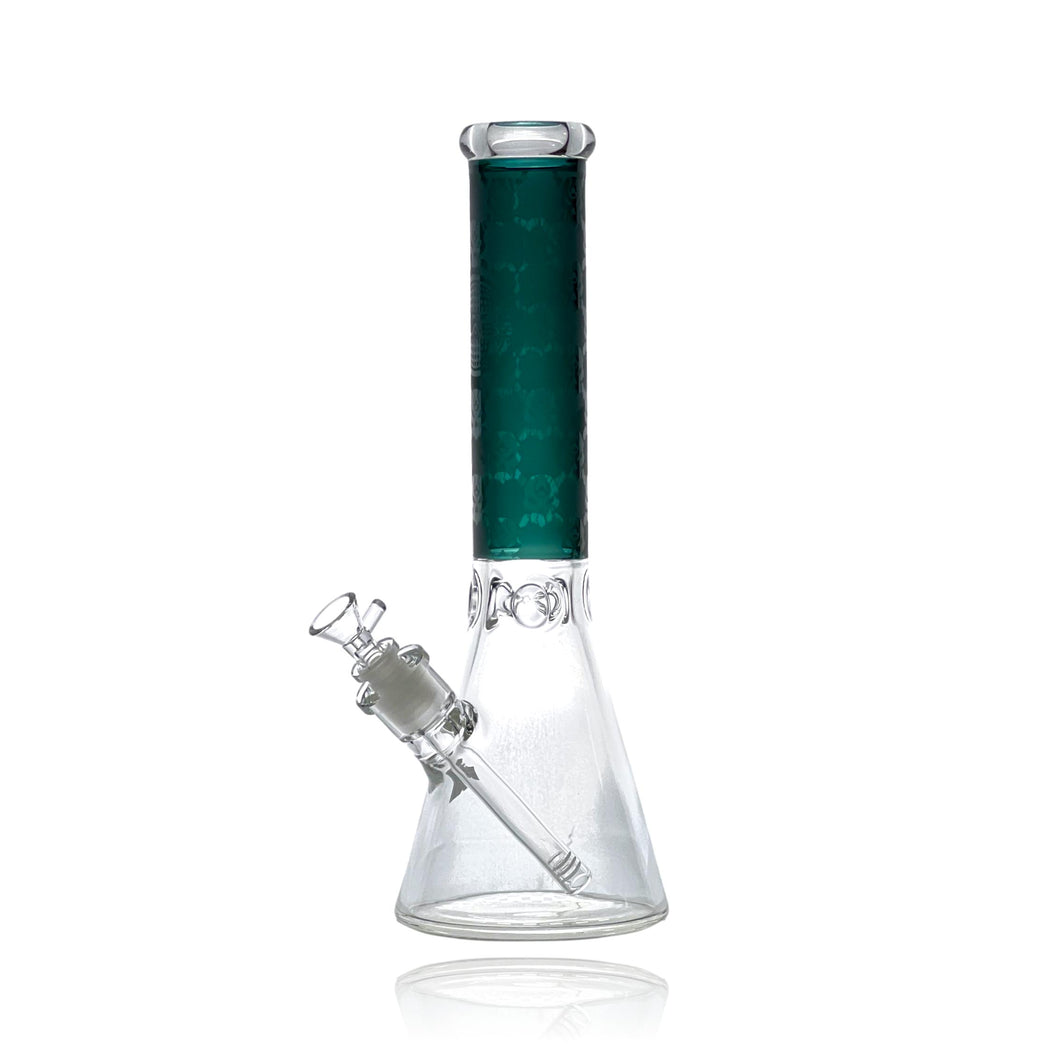 Introducing the Frosted Leaf Beaker Bong – where nature-inspired aesthetics meet exceptional functionality to redefine your smoking experience. This beautifully crafted piece is more than just a bong; it's a celebration of artistry and innovation. Elevate your smoking rituals with the Frosted Leaf Beaker Bong, a masterpiece that seamlessly combines form and function.