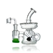Load image into Gallery viewer, Introducing the Crystal Glass Recycler Dab Rig with Reclaimer – Elevate Your Concentrate Experience  Immerse yourself in the world of premium concentrate consumption with our Crystal Glass Recycler Dab Rig, featuring an innovative reclaimer for an unmatched and efficient dabbing experience. Crafted with precision and style, this dab rig is designed to elevate your concentrate sessions to a new level of satisfaction.
