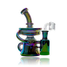 Load image into Gallery viewer, Introducing the Mini Metallic Recycler Dab Rig – Compact Brilliance, Maximum Performance  Unleash the power of concentrated sophistication with our Mini Metallic Recycler Dab Rig, a pocket-sized wonder engineered to redefine the art of dabbing. Crafted with precision and sleek metallic accents, this mini rig boasts maximum efficiency and style for on-the-go enthusiasts who demand the best from their concentrate experie
