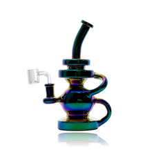 Load image into Gallery viewer, Introducing the Mini Electro Recycler Bong – Futuristic Style, Maximum Impact.  Step into the future of smoking with our Mini Electro Recycler Bong, a compact marvel that combines cutting-edge design with maximum functionality. Crafted with precision and featuring an electro-inspired aesthetic, this mini bong promises a smoking experience that&#39;s small in size but massive in impact.
