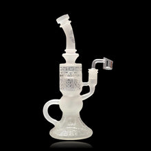 Load image into Gallery viewer, Introducing the &quot;Lost in the Frost&quot; 10&quot; Recycler Bong – A Mesmerizing Journey into Icy Elegance  Embark on an enchanting experience with the &quot;Lost in the Frost&quot; 10&quot; Recycler Bong, a piece that fuses aesthetic beauty with functional innovation. Crafted with precision and designed to captivate, this recycler bong promises an unparalleled journey into the realm of icy elegance.
