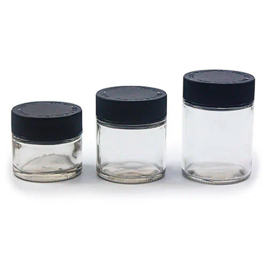 Smell Proof Glass Jar With Child-proof plastic lid