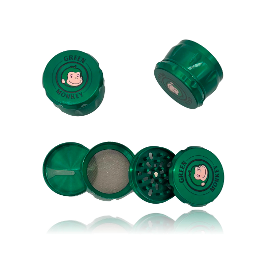 Green Monkey Grinder HQ - 4 piece 2.2" (55mm) Unleash the power of nature with the Green Monkey Grinder HQ. This 4-piece grinder features a Heavy Duty build, a spacious 2.2-inch (55mm) size, and the iconic Green Monkey design for a grinding experience that combines strength and style.
