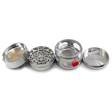 Load image into Gallery viewer, Shredder - Ashtray Lid Grinder (2.5&quot;)(63mm) Introducing the Shredder - Ashtray Lid Grinder, where functionality meets sophistication. This 4-piece grinder boasts a Heavy Duty build, a generous 63mm size, and an innovative ashtray lid design for a seamless herb preparation experience.
