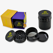 Load image into Gallery viewer, Shredder - Side Stash Opening Grinder (2.5&quot;)(63mm) Open the door to convenience with the Shredder - Side Stash Opening Grinder. This 4-piece marvel, featuring a robust Heavy Duty build and a spacious 63mm size with a side stash opening, brings efficiency and precision to your herb grinding experience.
