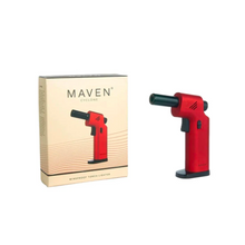 Load image into Gallery viewer, Introducing the latest sensation – the MAVEN Cyclone Tornado Premium Handheld Angled Single Jet Table Torch. A true game-changer, this torch combines elegance, power, and versatility, making it the perfect choice for aficionados who demand nothing but the best.
