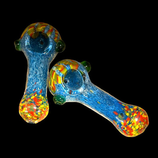 Silver Fumed Frit Color Changing Glass Pipe