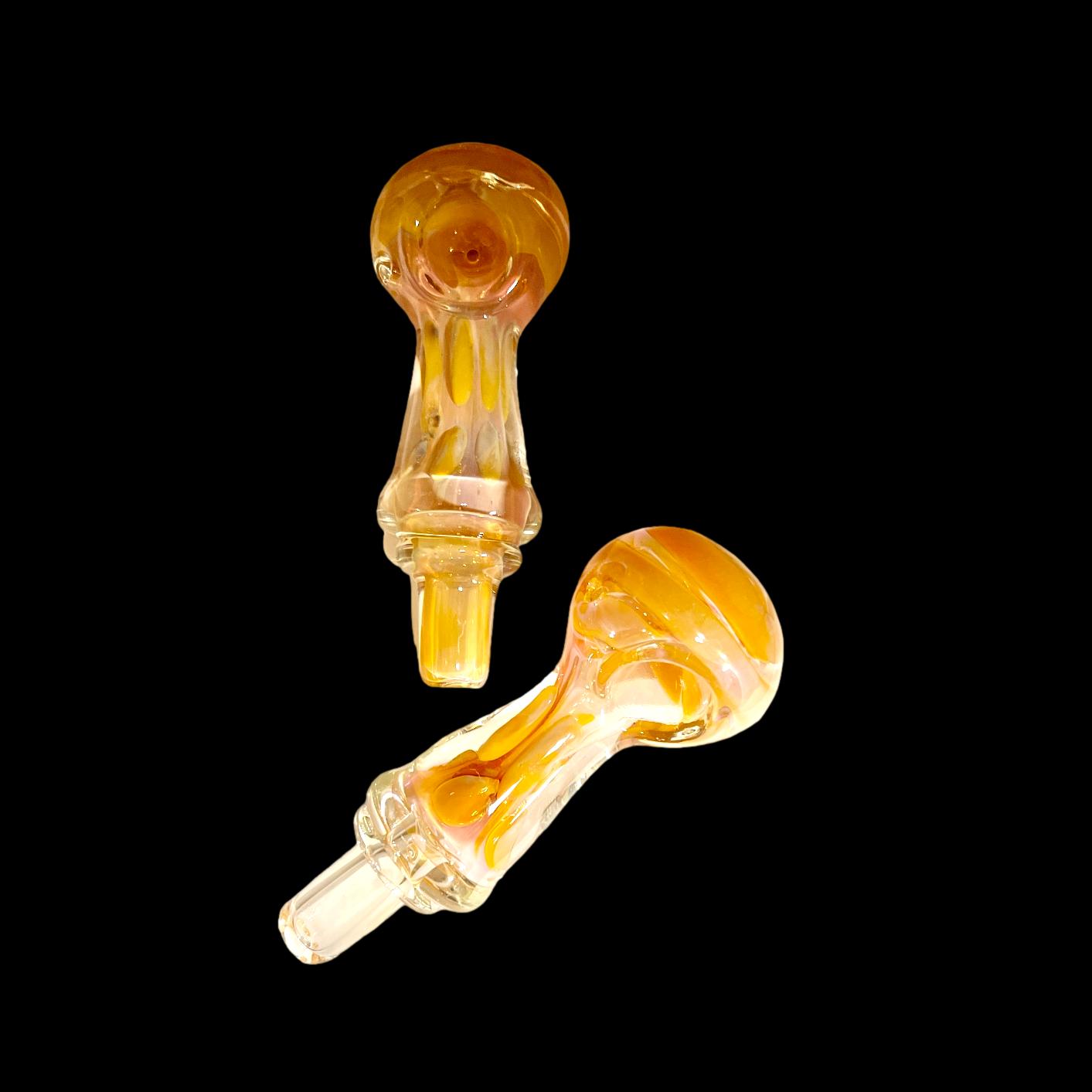 5'' Triple Rim Full Fumed Glass Hand Pipe – a mesmerizing and artisanal smoking accessory that showcases intricate fuming techniques.