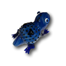 Load image into Gallery viewer, Introducing the Blue Frog HandPipe – a captivating fusion of artistry and functionality that brings a splash of color and whimsy to your smoking experience. Crafted with meticulous attention to detail, this hand pipe is not just a smoking accessory; it&#39;s a unique piece of art that elevates your sessions to a new level of enjoyment.
