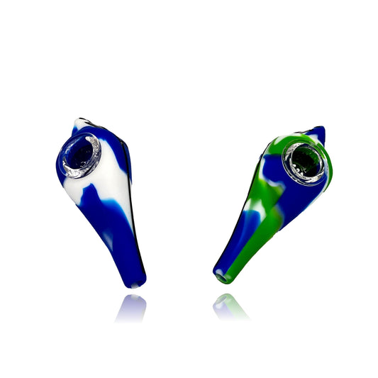 Silicone Seahawks Hand Pipe with Glass Bowl