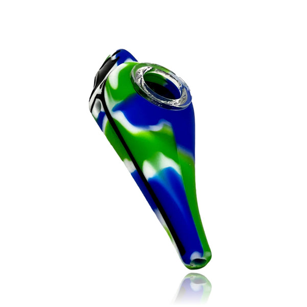 Silicone Seahawks Hand Pipe with Glass Bowl