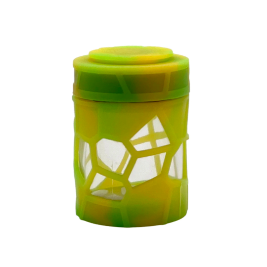 Introducing the Space King Stackable Silicone Glass Jar – the latest innovation in discreet and versatile storage. This silicone-covered glass stash jar, adorned with a child-proof lid, is not just storage; it's a stylish addition to the Space King family. Let's explore the features that make this jar a game-changer: